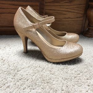 Gold Closed Toe Heels